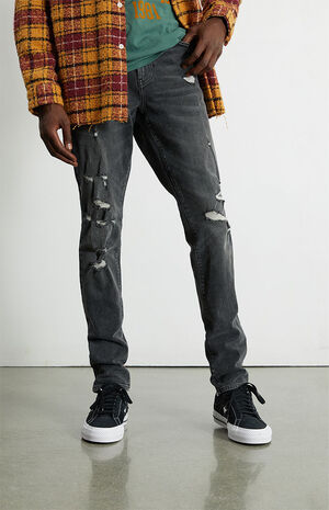Black Stacked Skinny Jeans image number 2