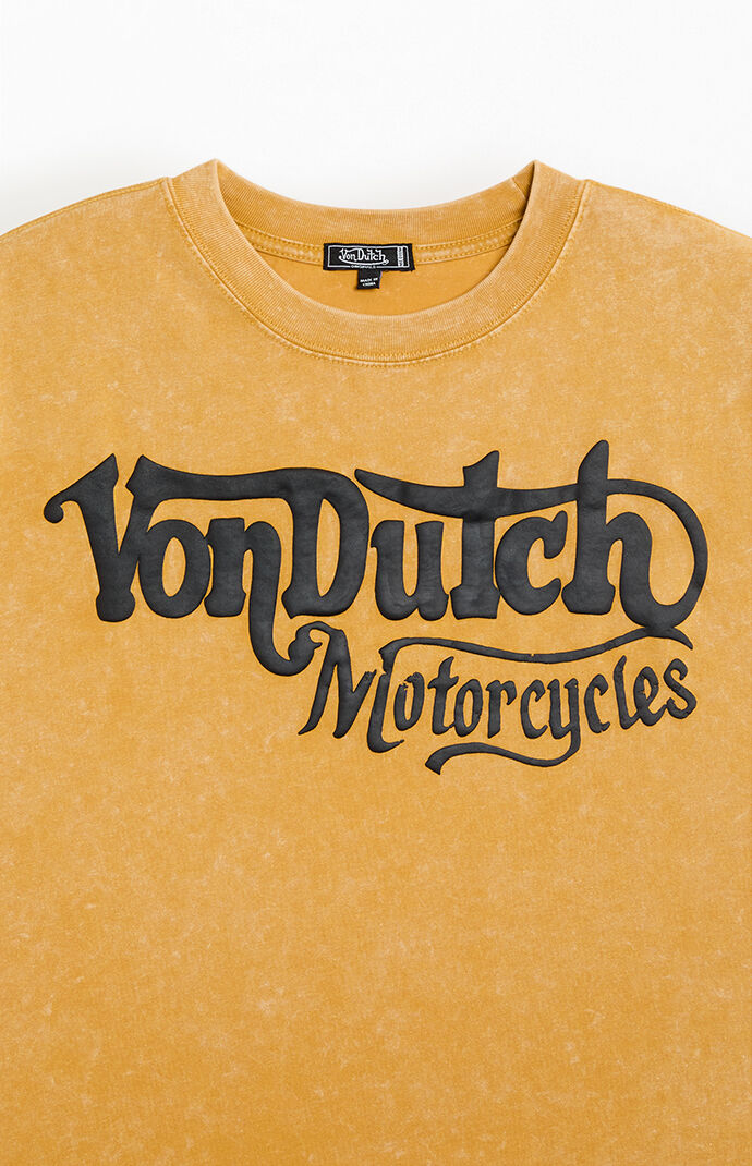 Von Dutch Motorcycles Logo Puff Graphic Cropped T-Shirt