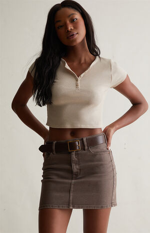 Gemma Waffle Knit Henley Top image number 2