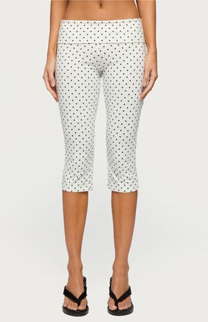 Eloisa Polka Dot Foldover Capri Pants image number 1