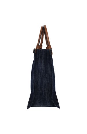Andi Horseshoe Applique Denim Tote Bag image number 5