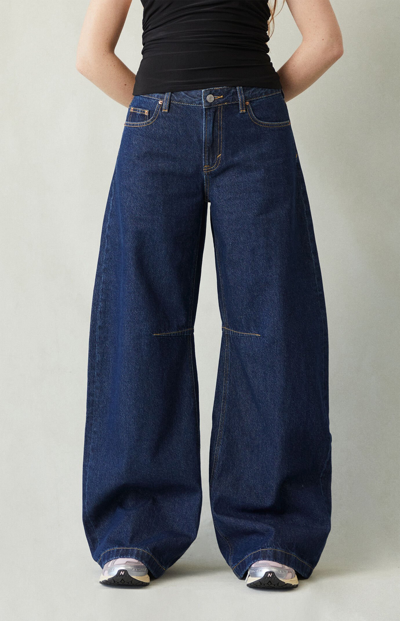 Pacsun Remi Baggy Barrel Jeans Knee Dart Dark Blue | PacSun