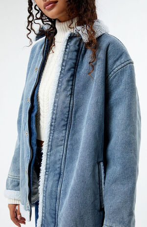 Faux Fur Trim Denim Jacket image number 2