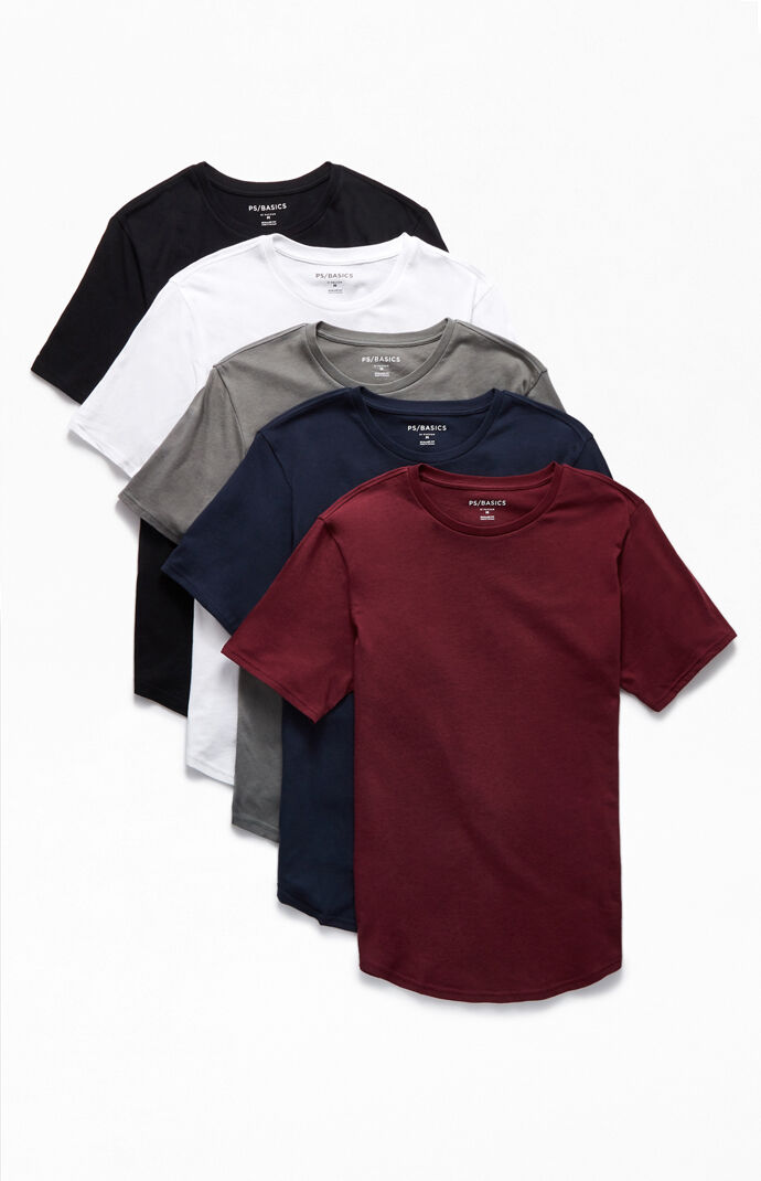 Five-Pack Warden Scallop T-Shirts