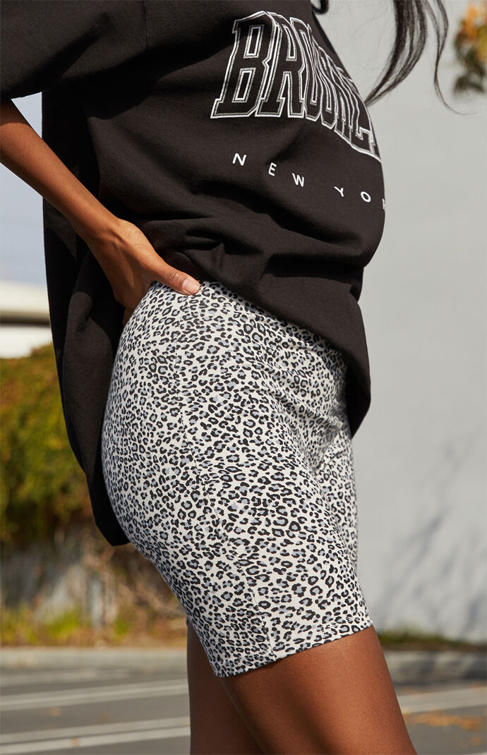John Galt Leopard Biker Shorts PacSun