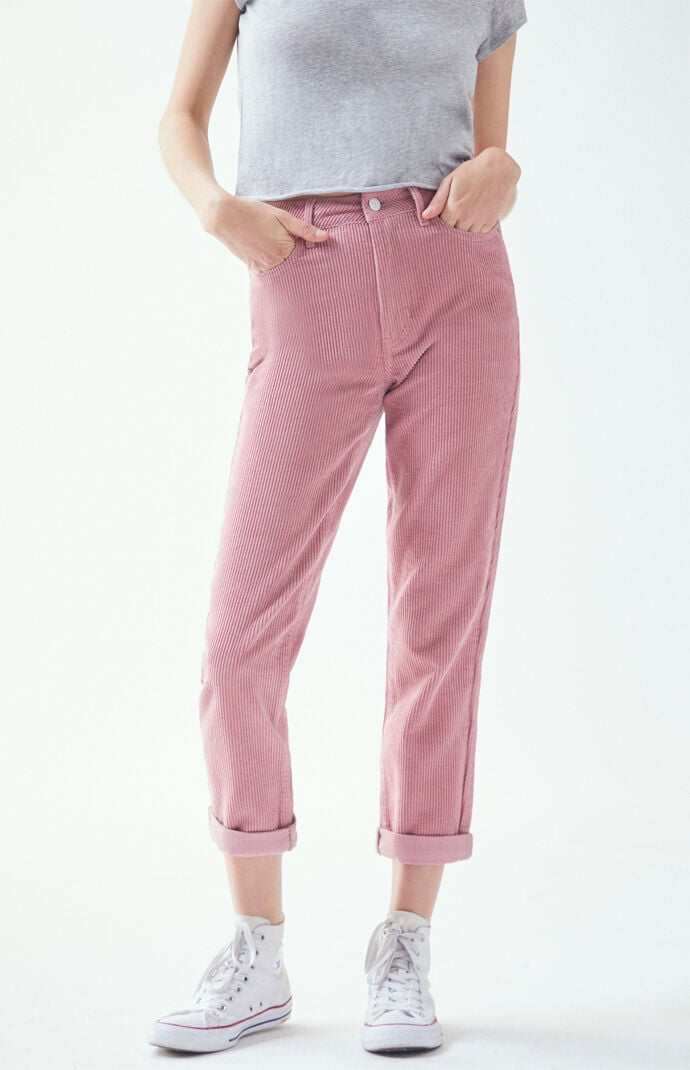 dark pink corduroy pants