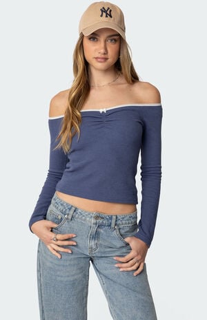 Tal Ruched Off Shoulder Top image number 1