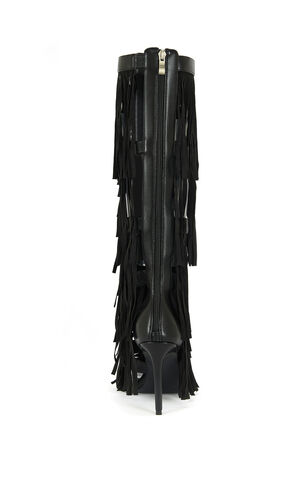 Women's Amadeo Black Fringe Gladiator Sandal Boots image number 3