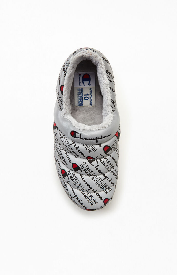 Silver Varsity Reflective Slippers