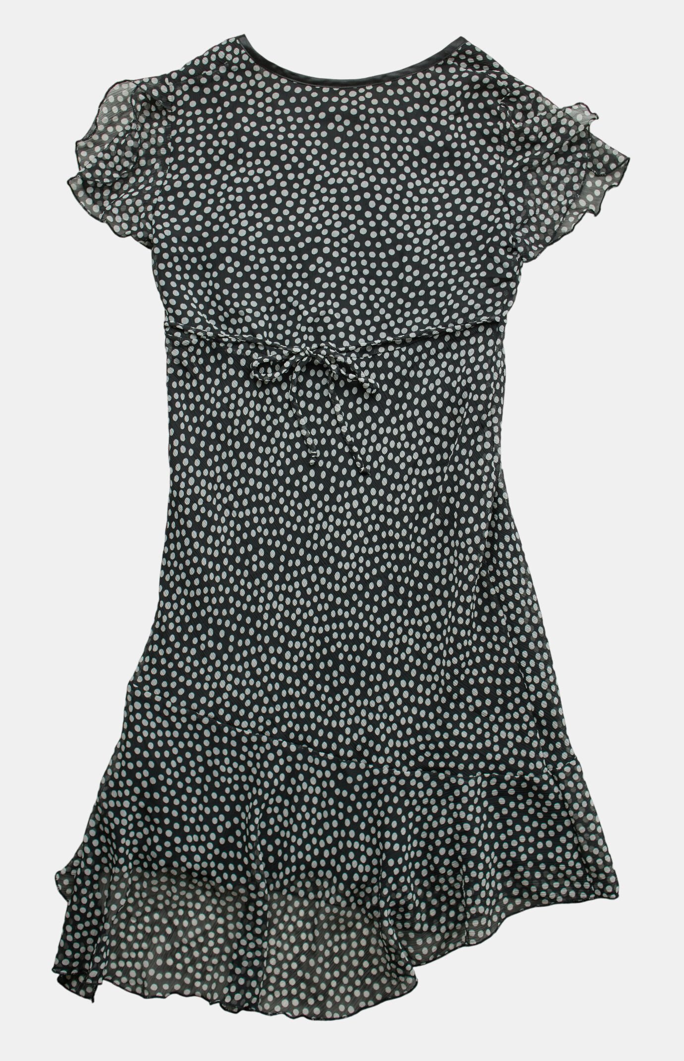 PS VINTAGE 2000s Polka Dot Ruffle Knee Length Dress