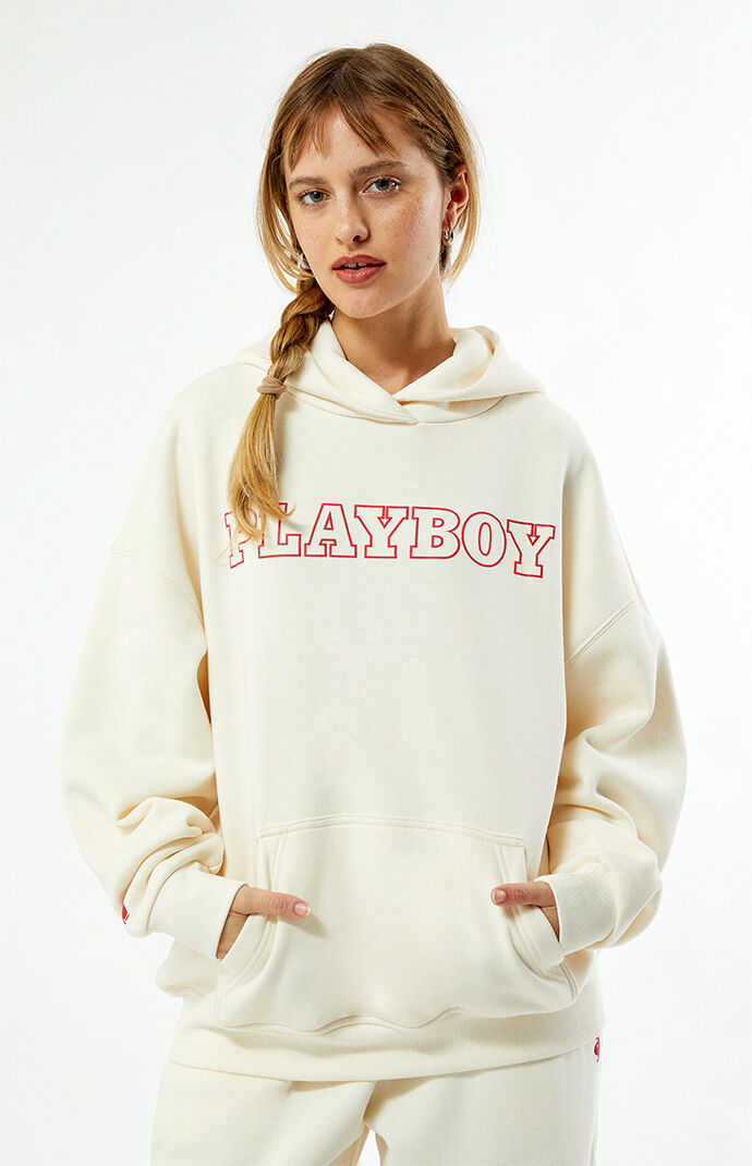 トップス 90s PLAYBOY Pullover Hoodie. Vintage Printed Novelty Hoodie Sweatshirt 