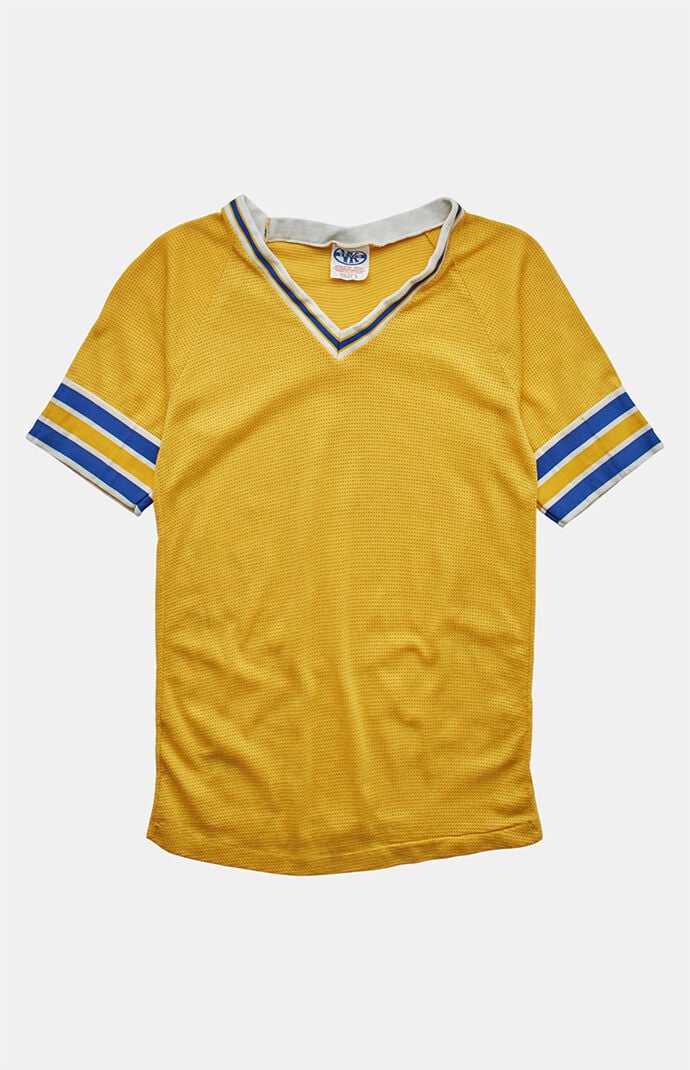 PS VINTAGE '80s Knit Striped Jersey V-neck Top