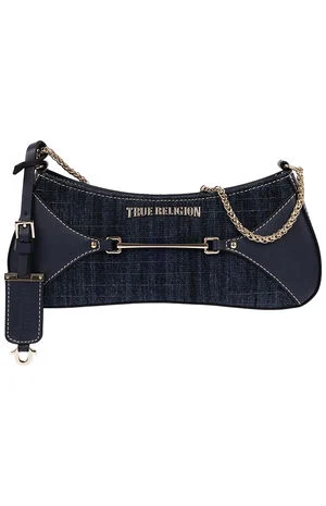Top Zip Dark Denim Shoulder Bag image number 1