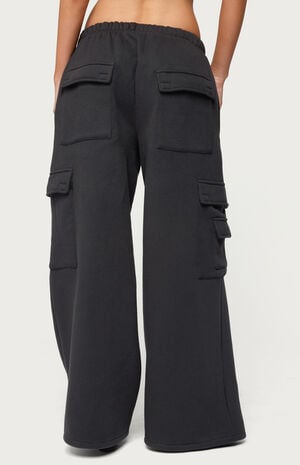 Petite Wide Leg Cargo Sweatpants image number 3