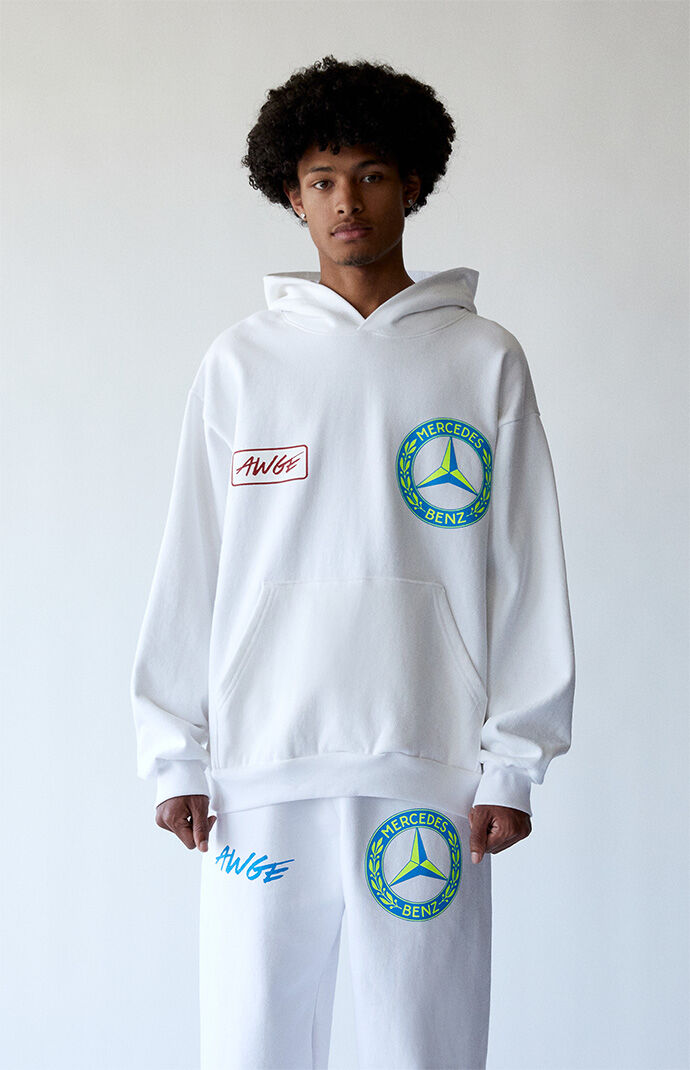 AWGE x Mercedes Benz White Hoodie PacSun
