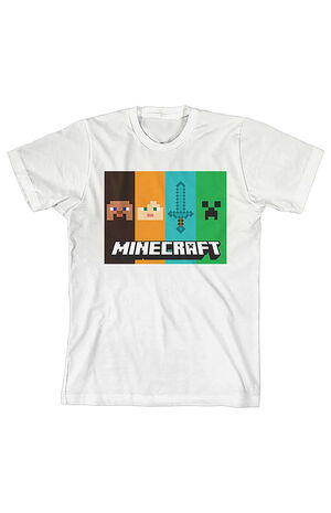 Kids Minecraft Flat Panel T-Shirt image number 1