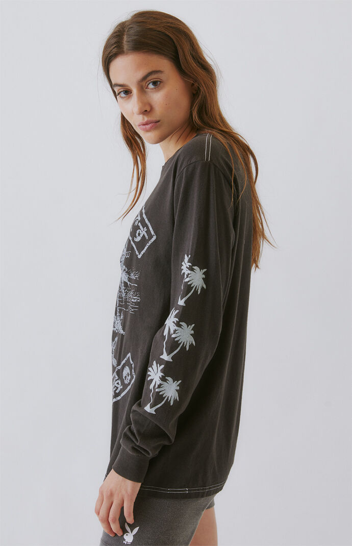 Vintage Surf Palm Tree Long Sleeve T-Shirt