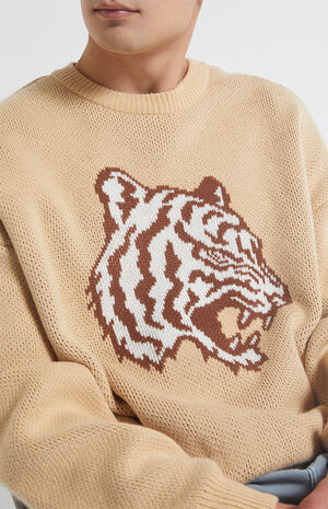 Cropped & Destroyed Tiger Crew Neck Sweater image number 2