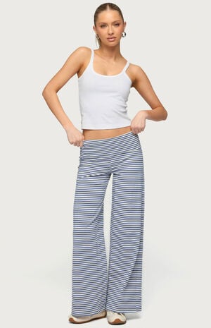 Petite Lilah Striped Fold Over Pants image number 4