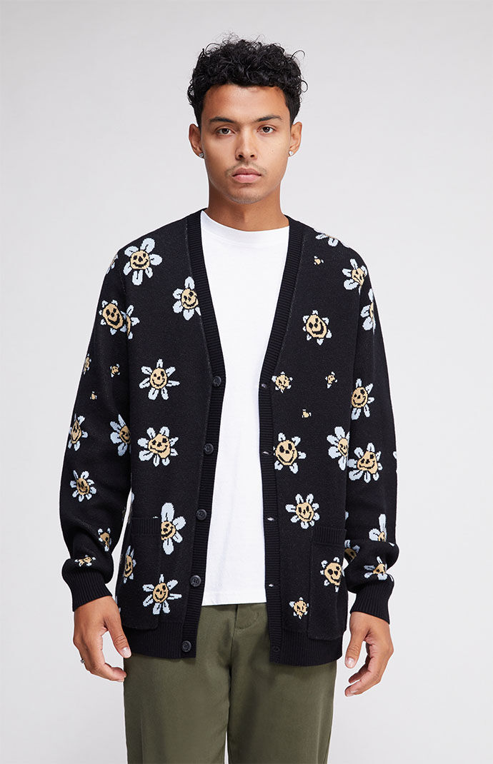 Mens floral cardigan top