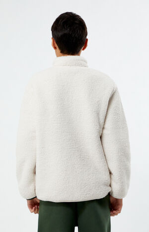 Taupe Sherpa Full Zip Shacket image number 4