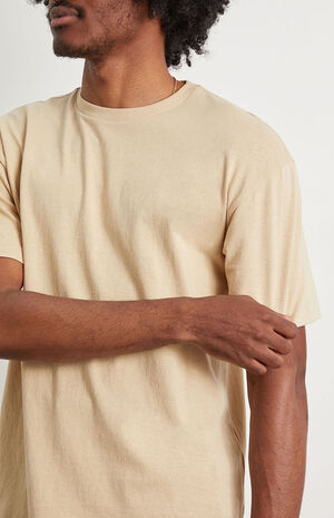 Cream Solid Regular Fit T-Shirt image number 2
