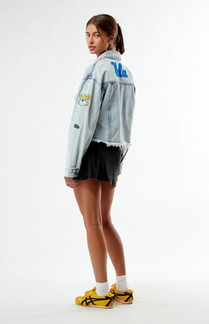 UCLA Bruins Frayed Cropped Denim Jacket image number 5