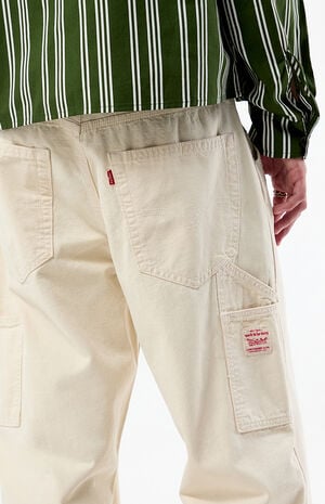 Cream 568 Loose Straight Carpenter Pants image number 2