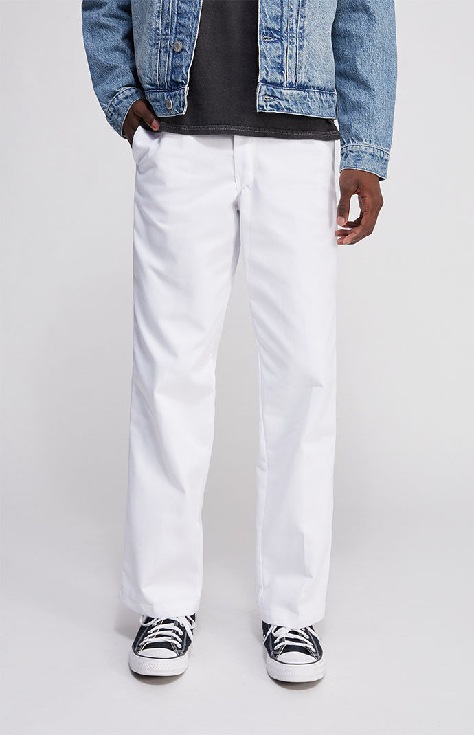 スラックス Dickies Men's Original 874 White Chino Work Pants Dickies Men Original Fit 874 Work Pants white