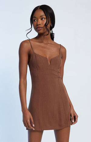 Notched Neck Bustier Mini Dress image number 1