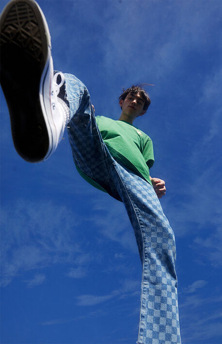 Toby Vintage Checkered Loose Jeans