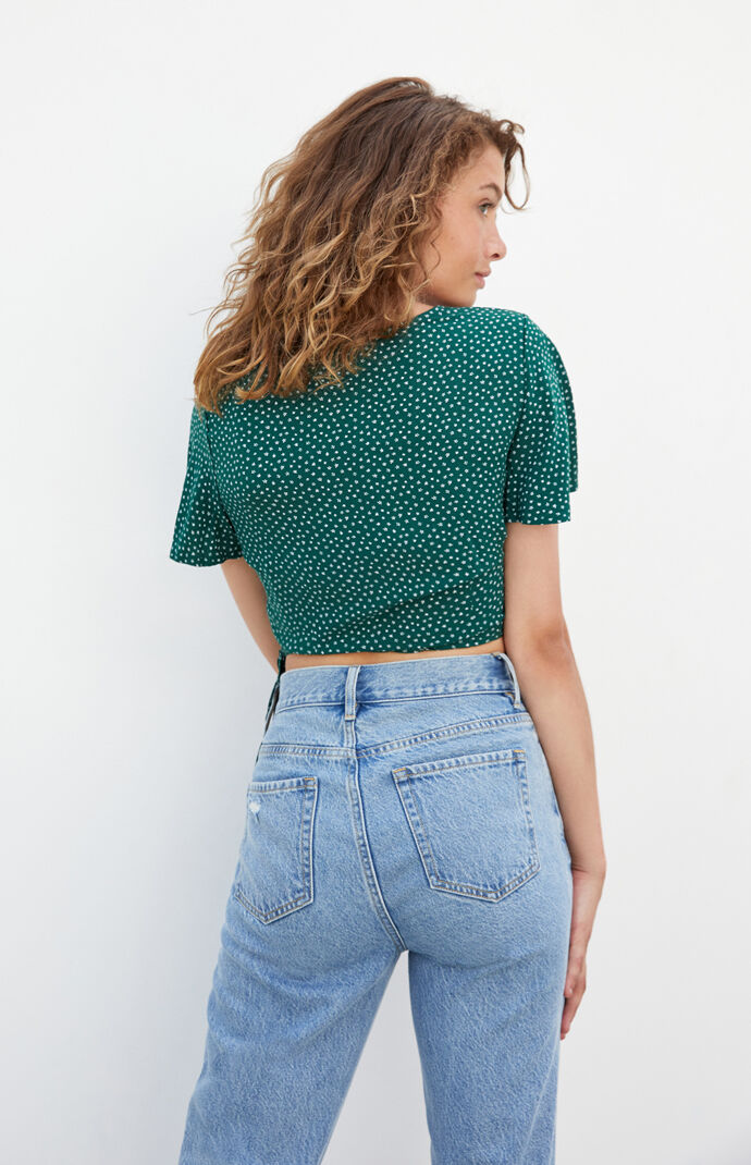 Printed Wrap Top