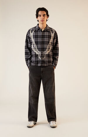 Gray Graphic Flannel Shirt image number 4