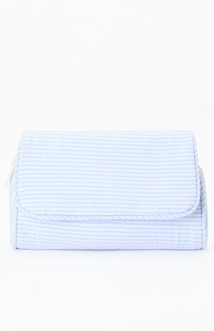 Blue & White Striped Cosmetic Bag image number 1