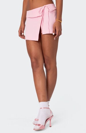 Selena Asymmetric Wrap Mini Skirt image number 4