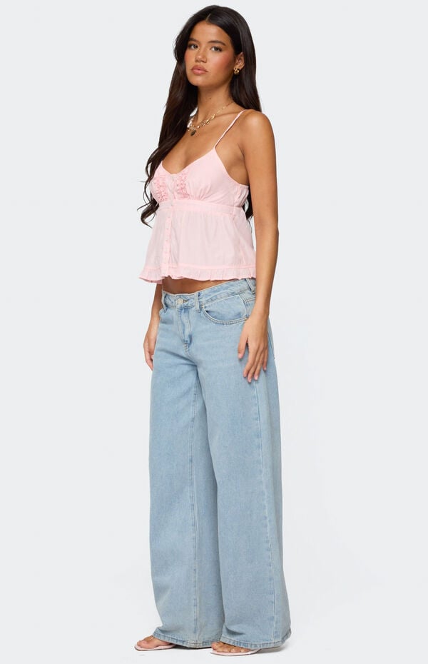 Edikted Halsey Ruffle Tank Top