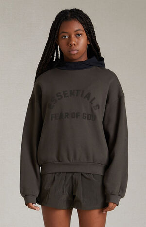 Essentials Ink Jet Black Nylon Fleece Hoodie image number 1
