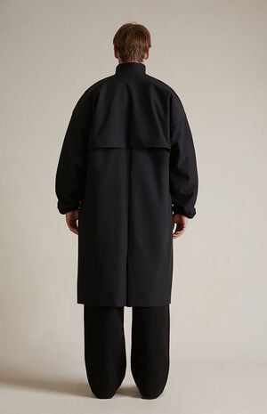 Black Bonded Nylon Field Trench Coat image number 4