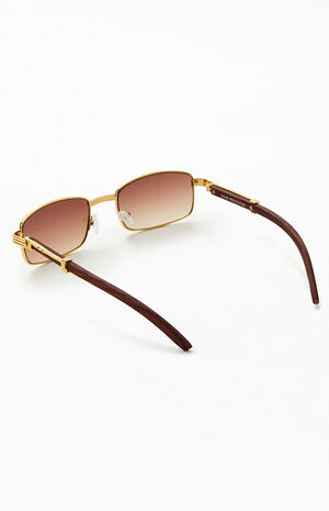 Metal & Wood Square Sunglasses image number 2