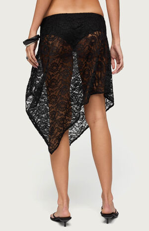Sheer Lace Handkerchief Mini Skort image number 2
