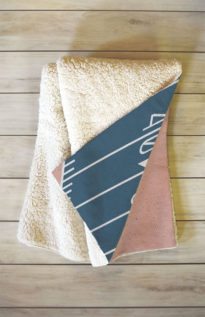 Minimal Football Field Fleece Throw Blanket