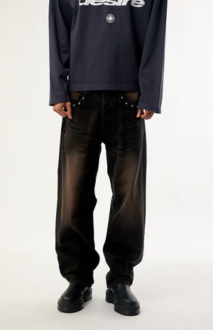 Boxcar Studded Straight Leg Jeans image number 2