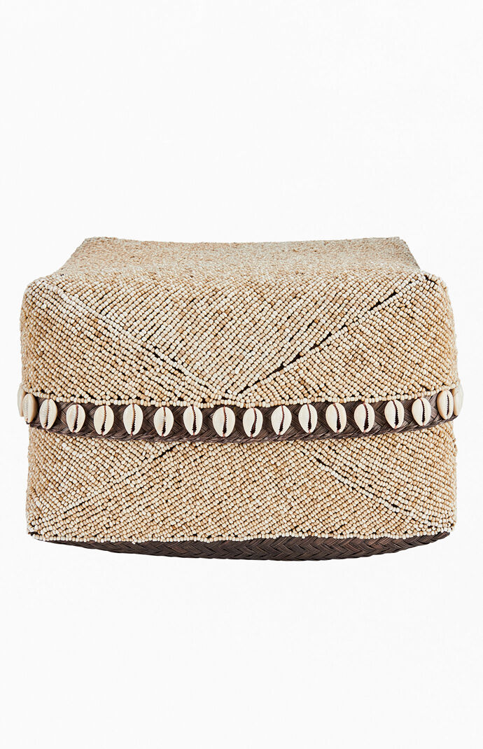 Large Beaded Shell Basket