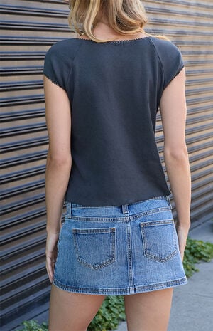 Black Noa Tie Front Top image number 3