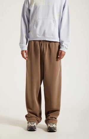 Brown Fleece Extreme Baggy Sweatpants image number 2
