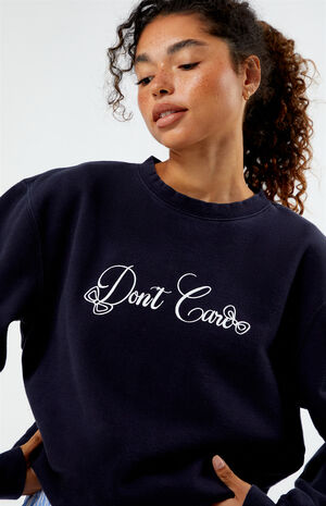 Don't Care Crew Neck Sweatshirt image number 2