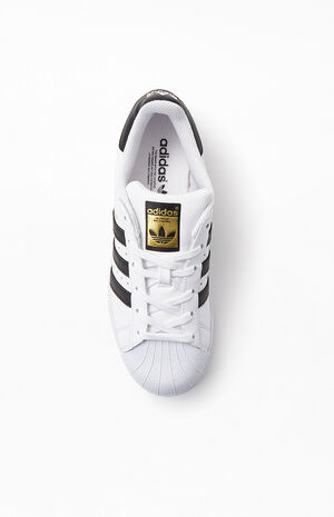 White & Black Superstar Shoes image number 4