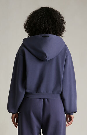 Women's Marine Heavy Fleece Cropped V-Neck Hoodie image number 4