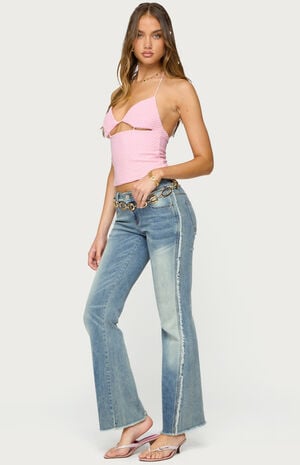 Lital Backless Cut Out Textured Top image number 5