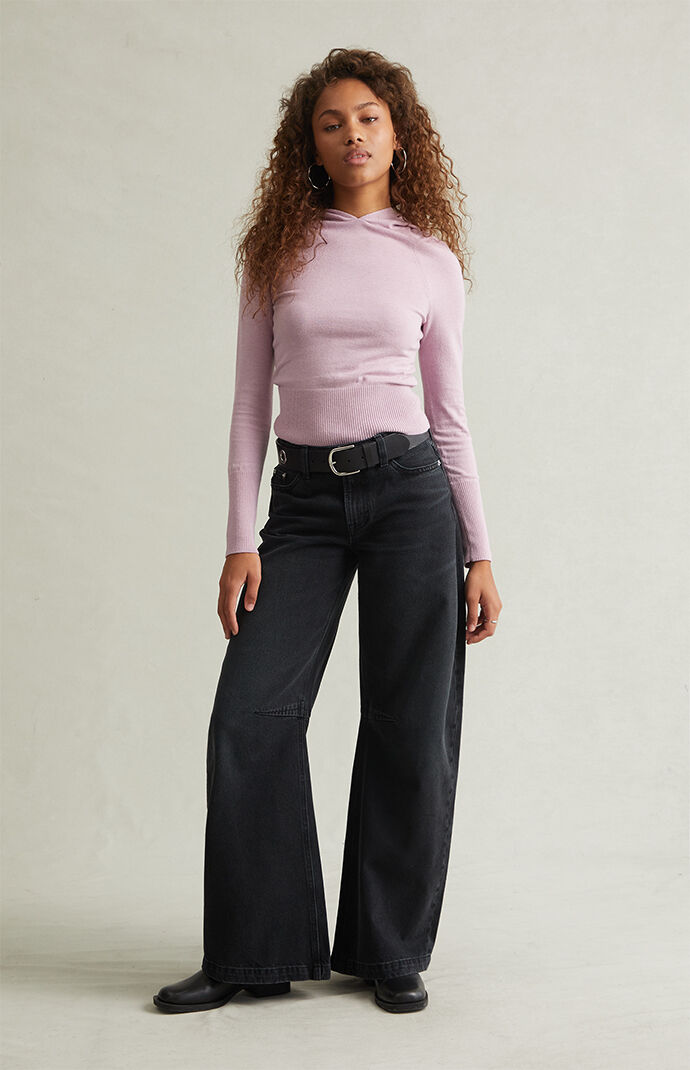 Pacsun Remi Baggy Barrel Jeans Knee Dart Black